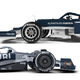 A photo comparing the 2021 and 2022 Alpha Tauri F1 cars